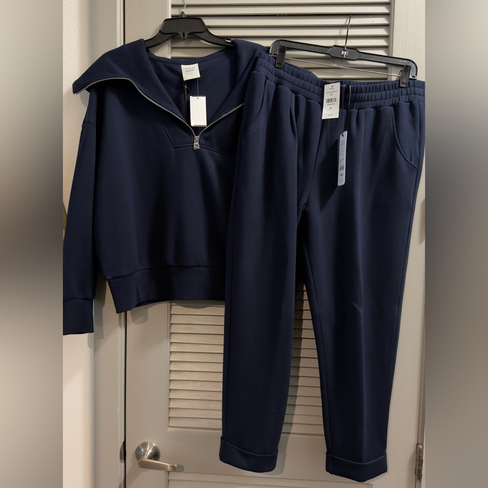 Varley DoubleSoft Pants XL Navy Rolled Cuff Travel Set Matching Top Available - Picture 9 of 9